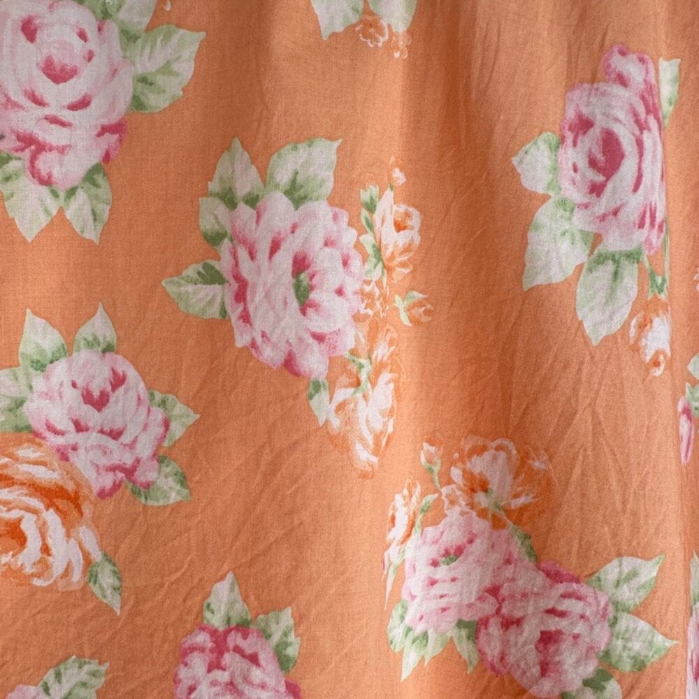 Jones New York Signature Shirt Floral Button Front 3/4 Sleeves Orange Womens L - Picture 9 of 10